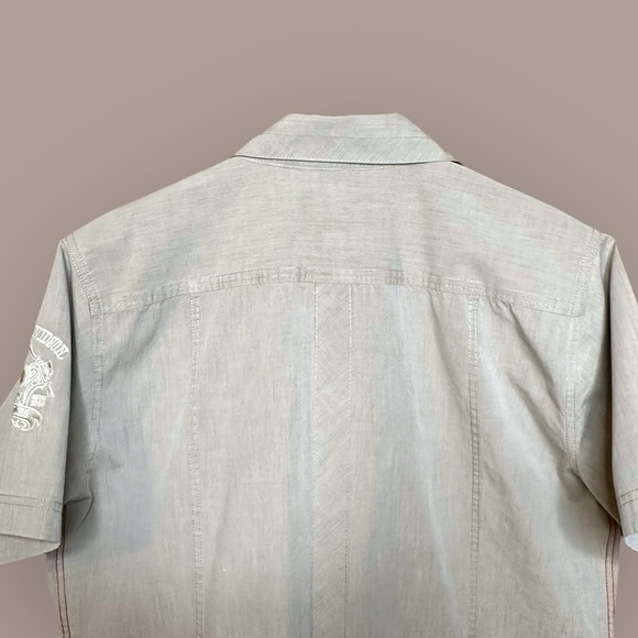 Harley Davidson Men's Gray Short Sleeve Shirt w/ Embroidered Logo Large Top - Picture 8 of 16